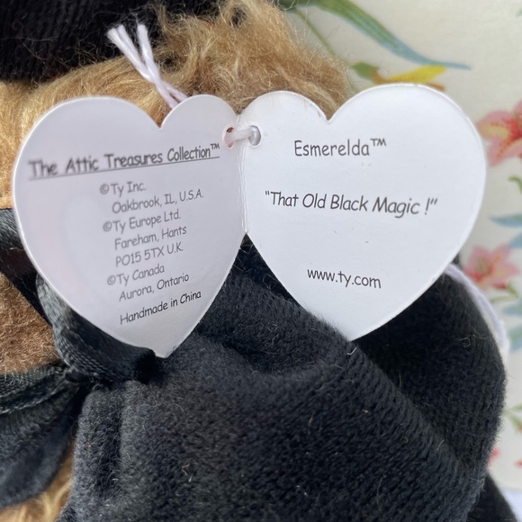 NWT TY Attic Treasures Esmeralda the Witchy Bear and Peter the Pumpkin Bear - Picture 4 of 5